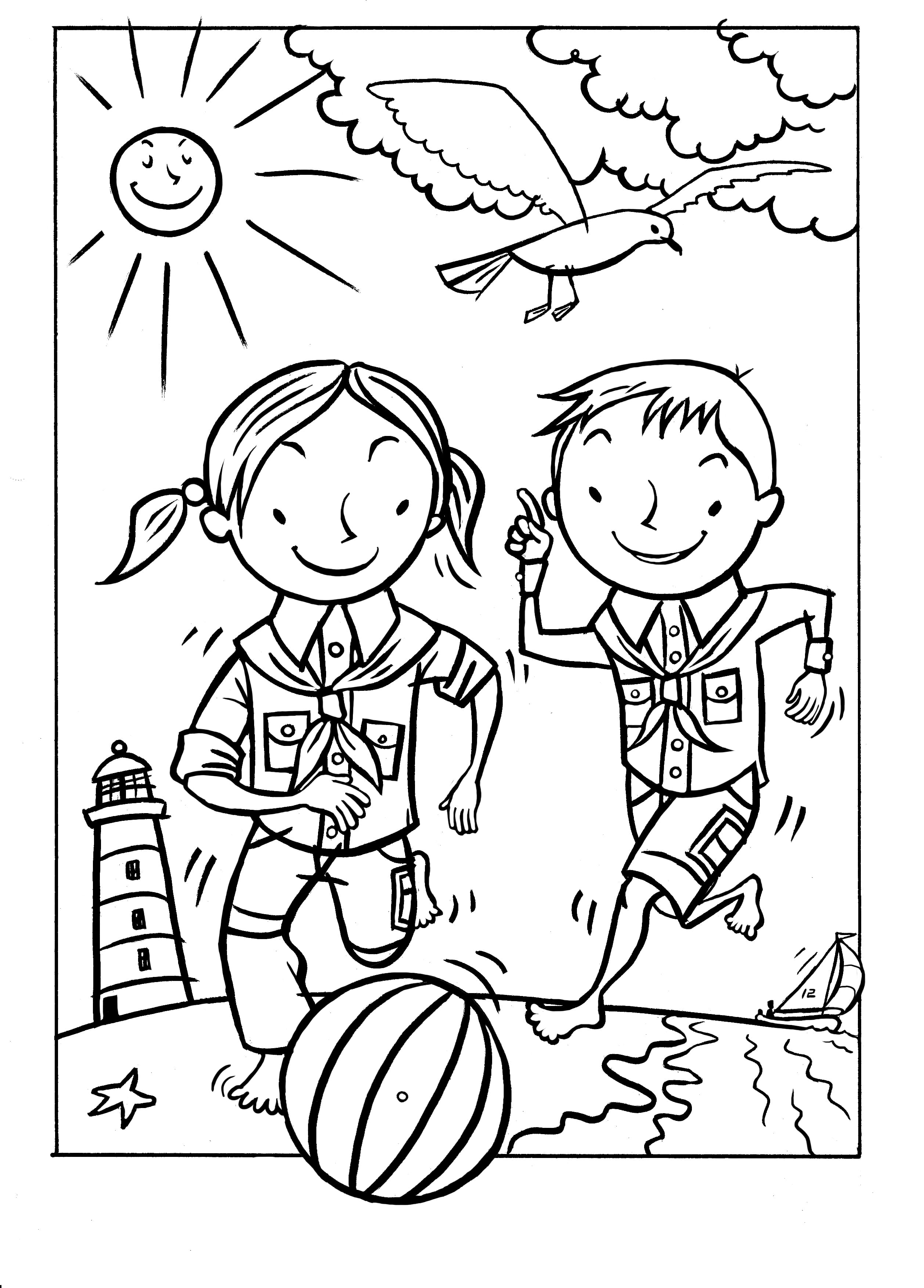 Kleurplaat zomer - Bevers