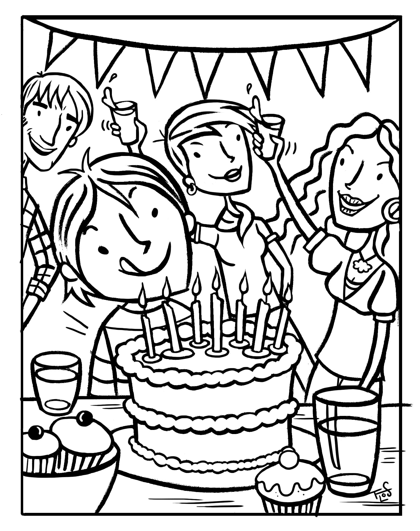 Kleurplaat Stuiter is jarig - Bevers