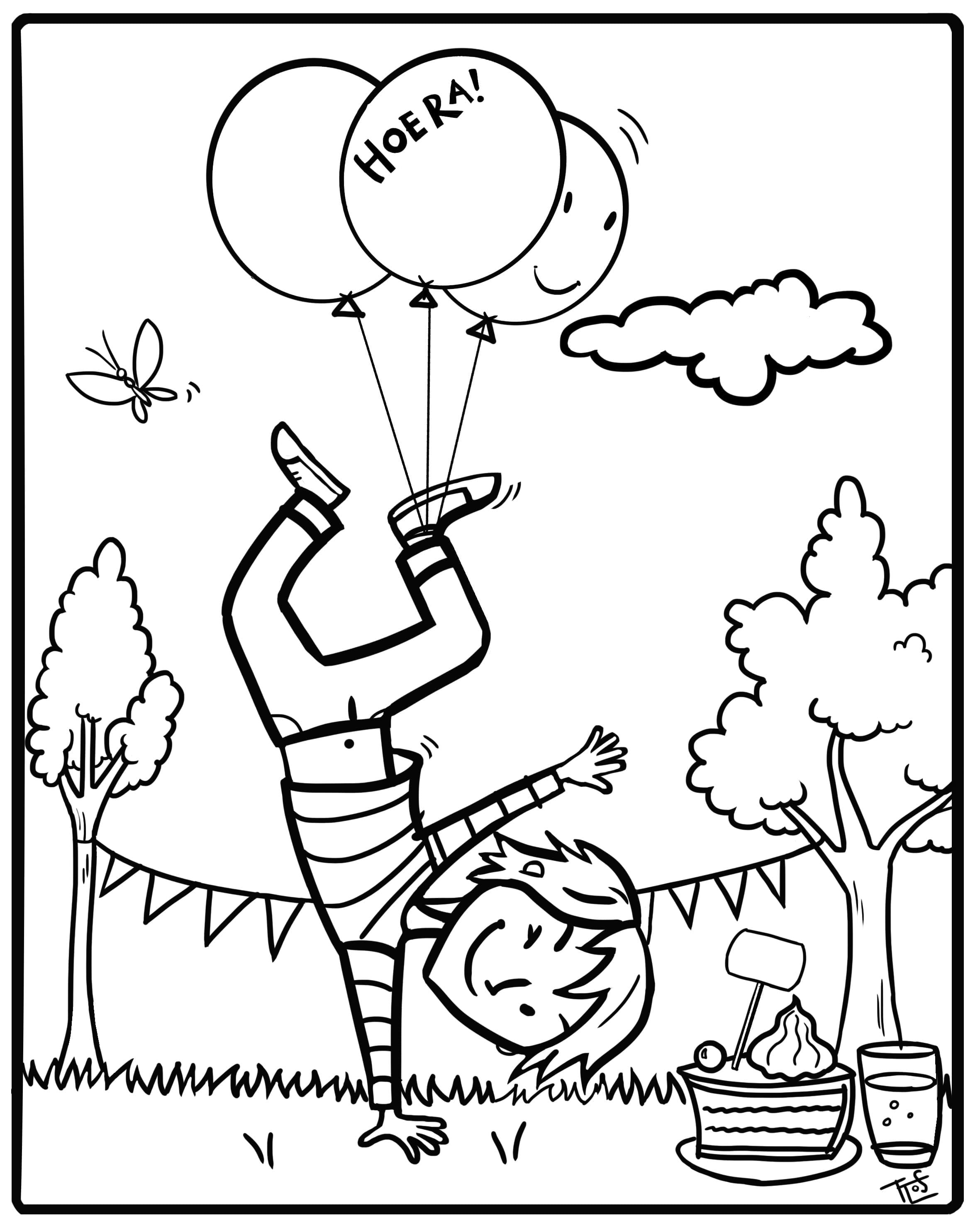 Kleurplaat Verjaardag - Bevers