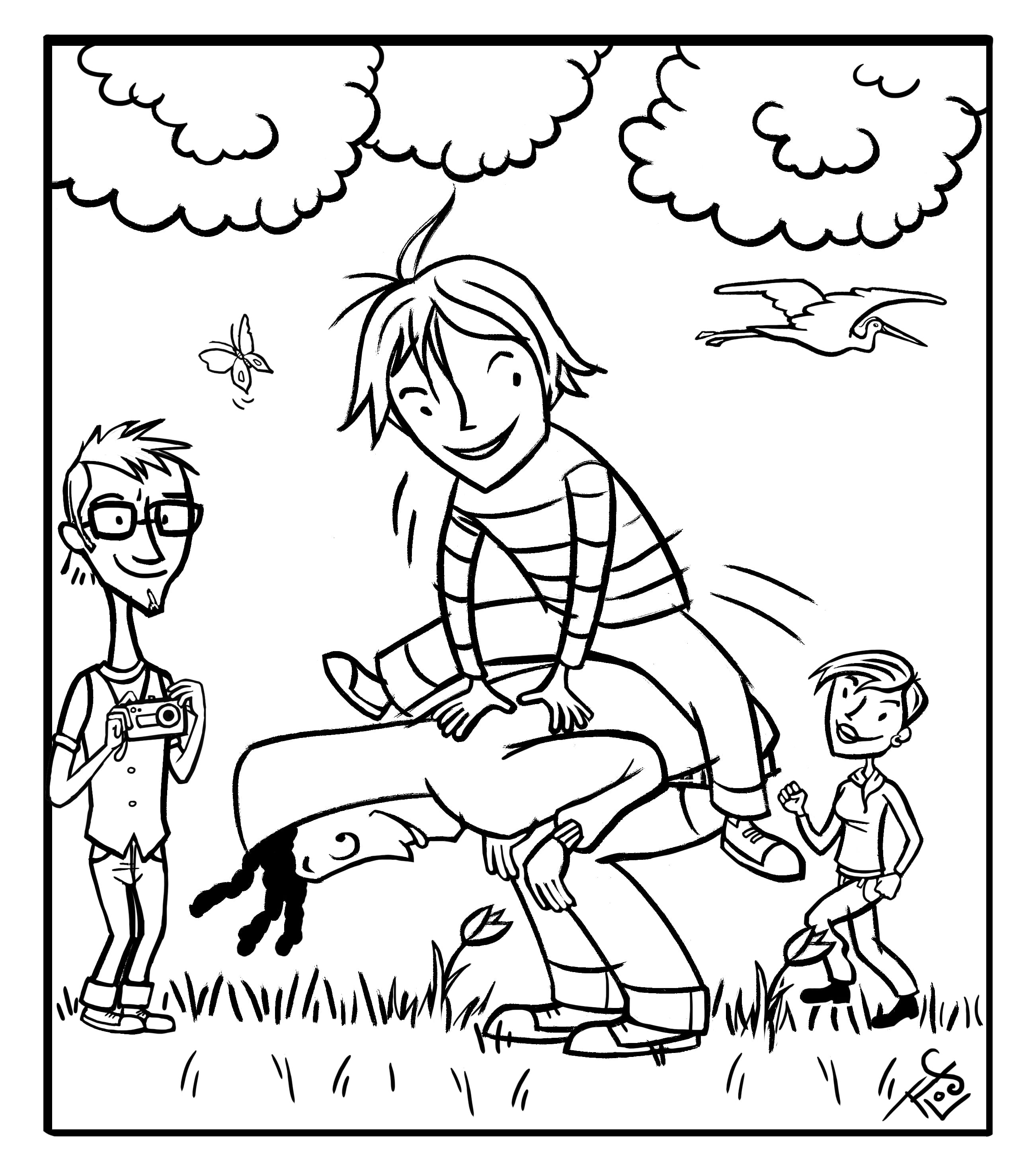 Kleurplaat bokje springen - Bevers