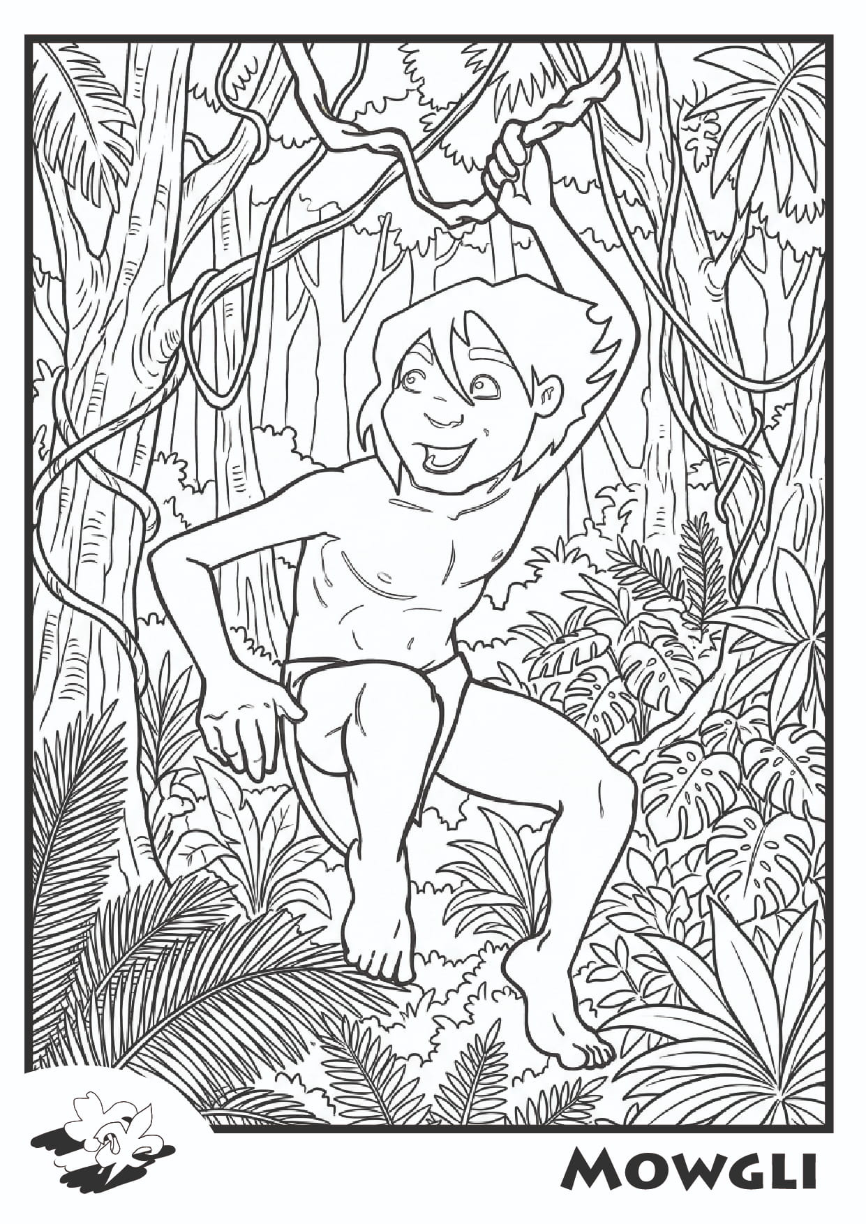 Kleurplaat Mowgli - welpen